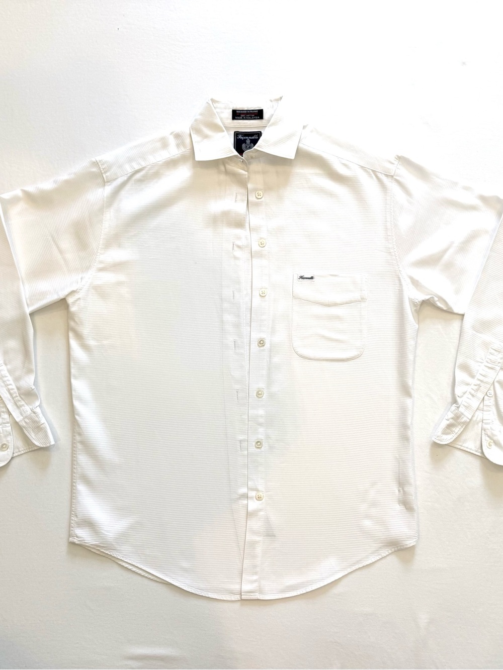 Faconnable XS Men’s Cotton White Long-Sleeve Button Shirt